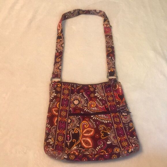 Vera Bradley Purple Maroon Print Quilted Bag - Picture 1 of 7